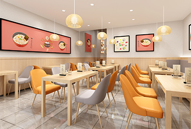 滨江区清新淡雅餐厅装修设计_案例效果图