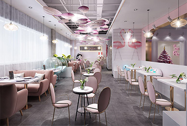 滨江区网红甜品店装修设计_案例效果图