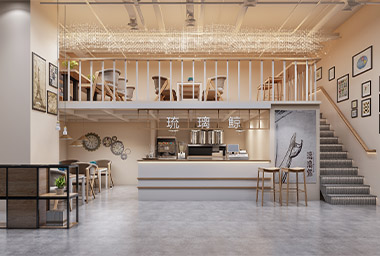 滨江区奶茶店装修设计_案例效果图